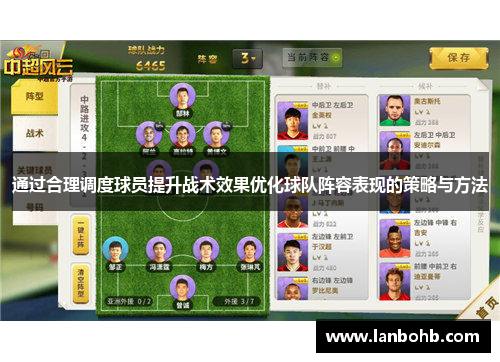 通过合理调度球员提升战术效果优化球队阵容表现的策略与方法